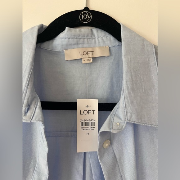 LOFT | Oversized Everyday Shirt in Baby Blue - Picture 4 of 5